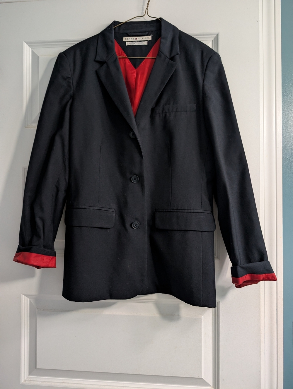 Tommy Hilfiger Black Blazer with Red Lining